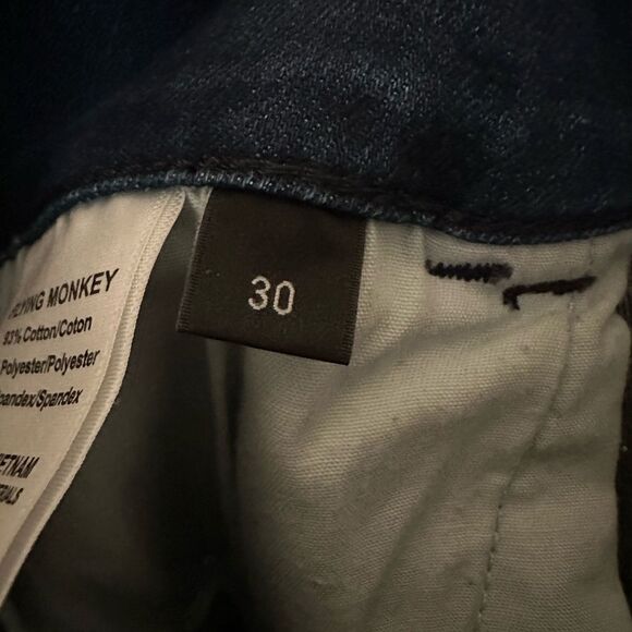 Flying Monkey Platinum Dark Wash Raw Hem High Rise Skinny Jeans size 30 - Picture 7 of 8